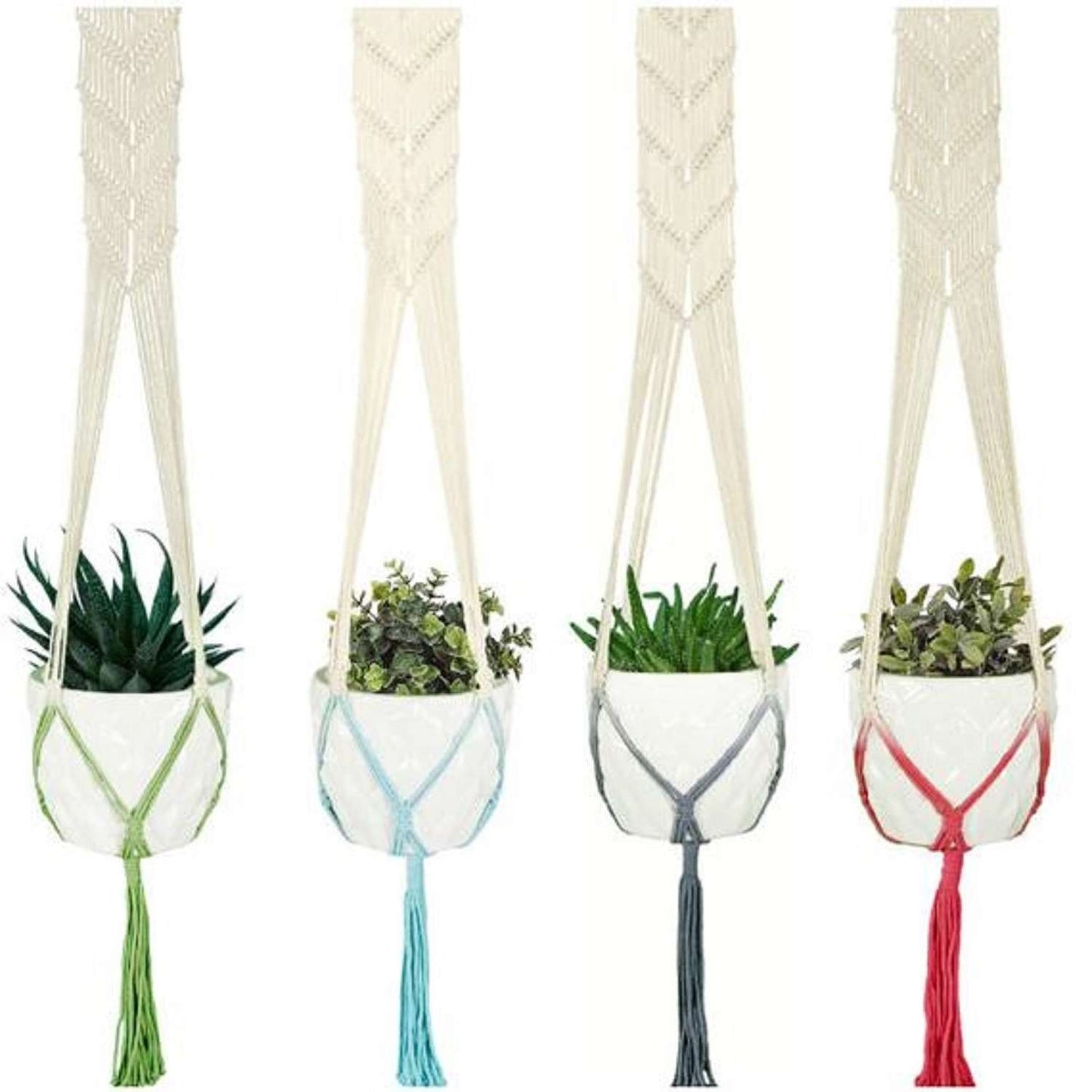  Primitive Planters Assorted Macrame 48 In. H Hammock Plant Hanger 1 Pk