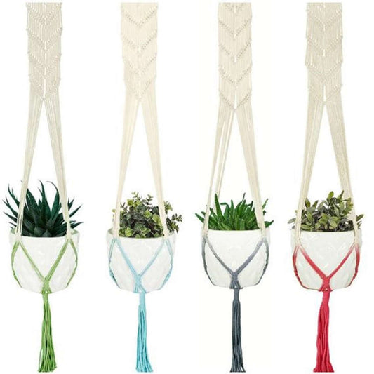  Primitive Planters Assorted Macrame 48 In. H Hammock Plant Hanger 1 Pk