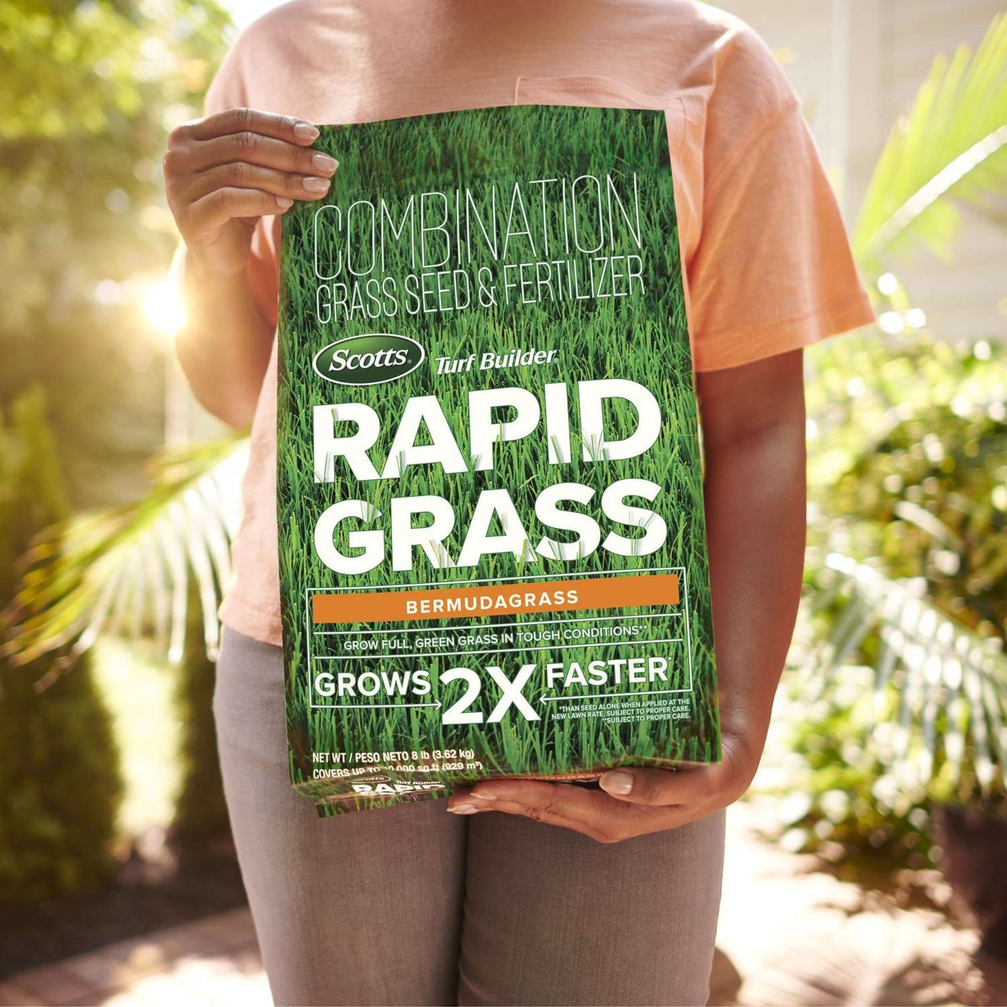  Scotts Turf Builder Rapid Grass Bermuda Grass Sun Or Shade Grass Seed And Fertilizer 8 Lb