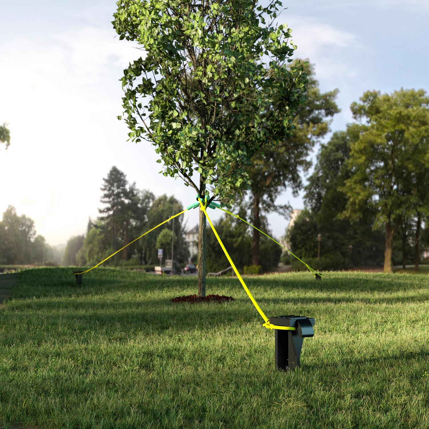 Panacea 9 In. H Black Plastic Tree Stake Kit
