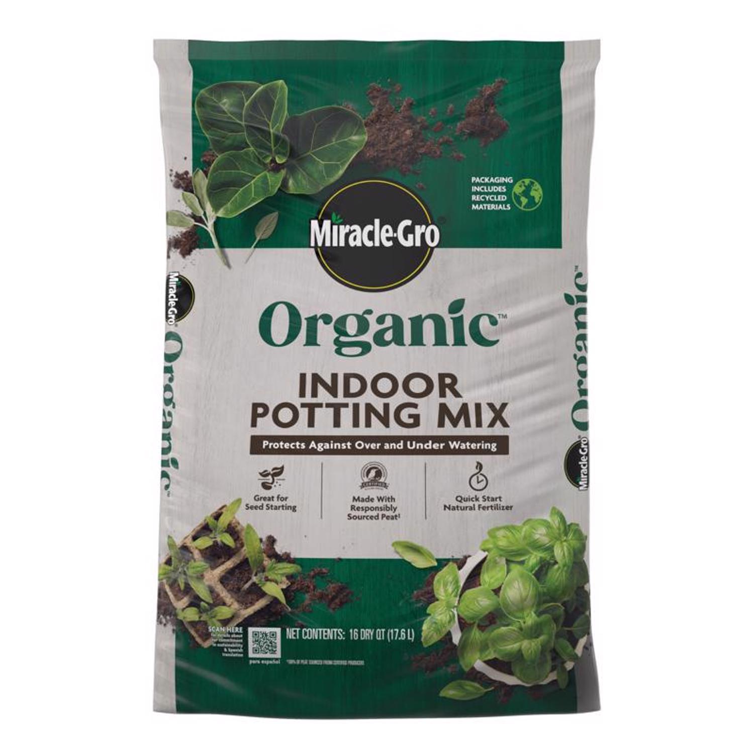  Miracle-Gro Organic Indoor Plant Potting Mix 16 Qt