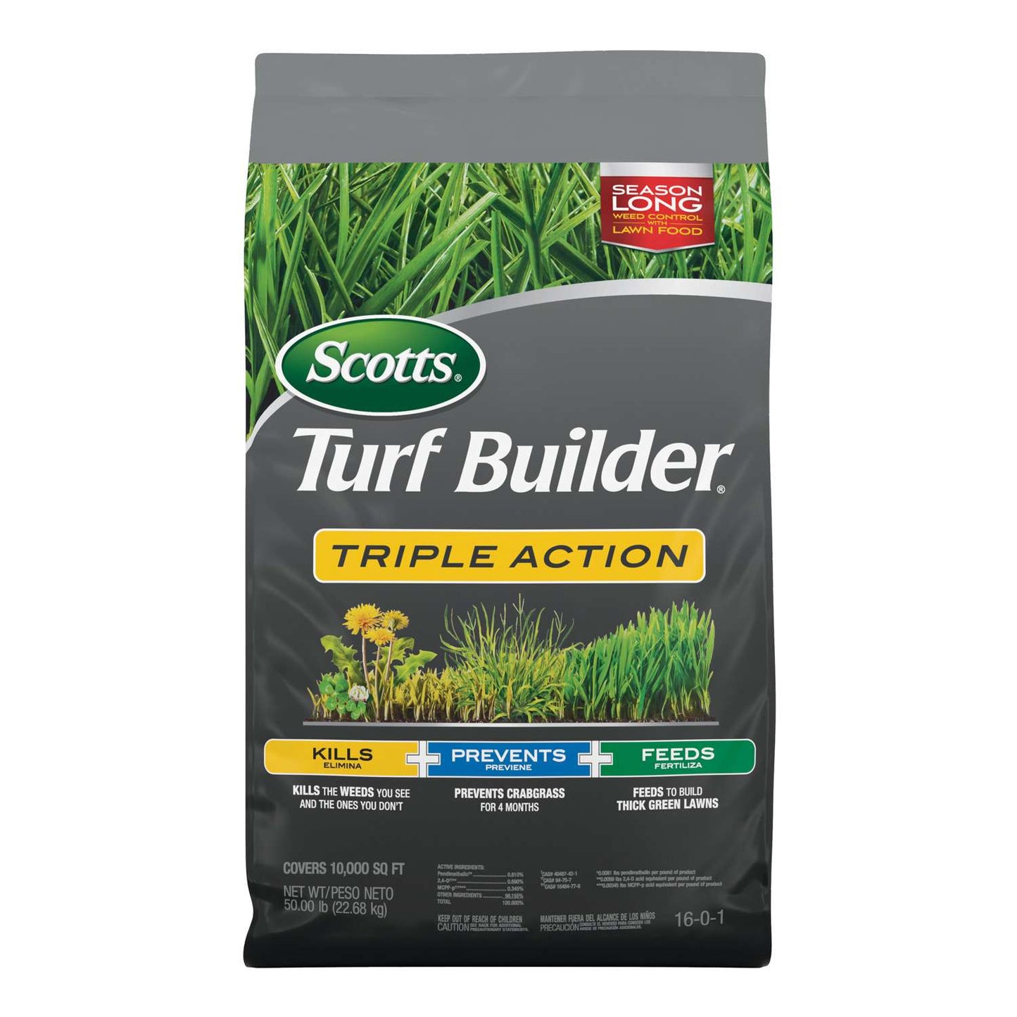  Scotts Turf Builder Triple Action Weed & Feed Lawn Fertilizer For All Grasses 10000 Sq Ft