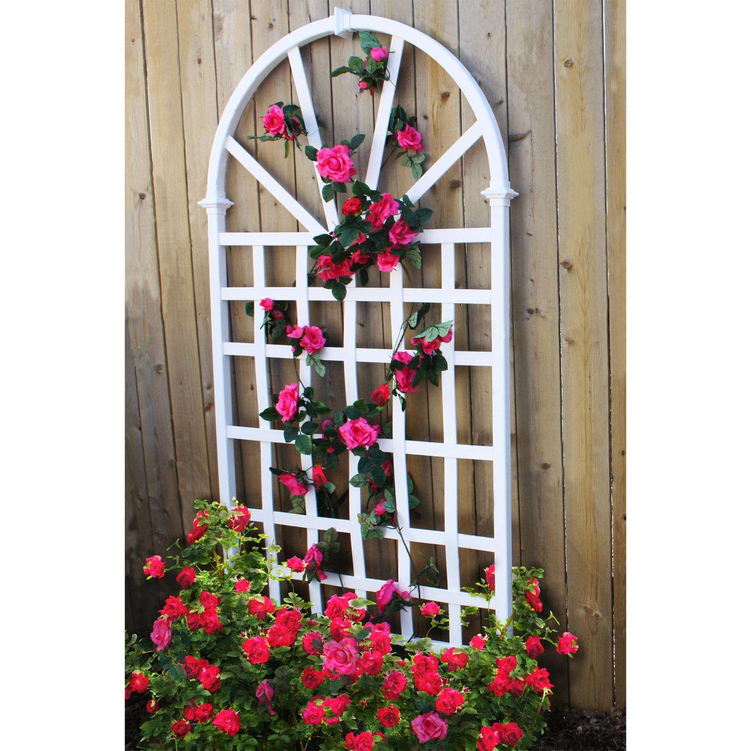  Vita Athens 77.25 In. H White Vinyl Garden Trellis