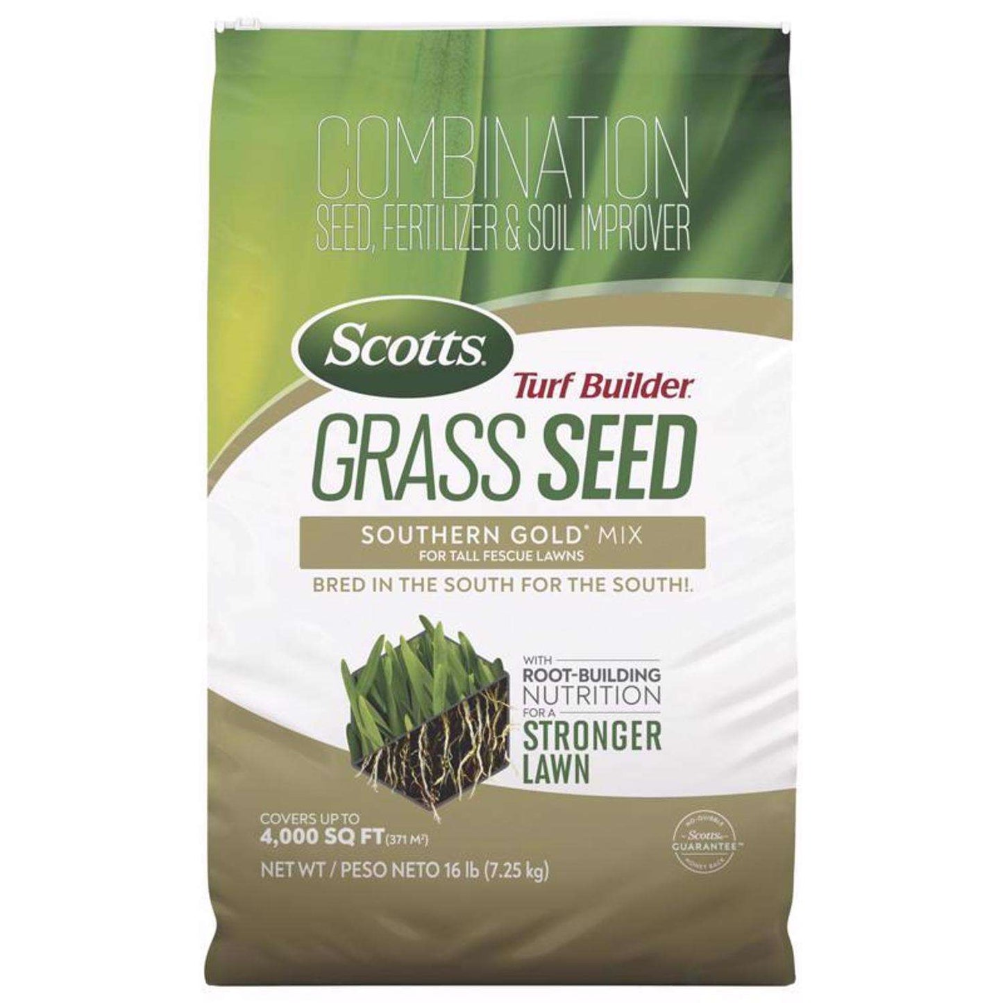  Scotts Turf Builder Tall Fescue Grass Sun Or Shade Fertilizer/Seed/Soil Improver 16 Lb