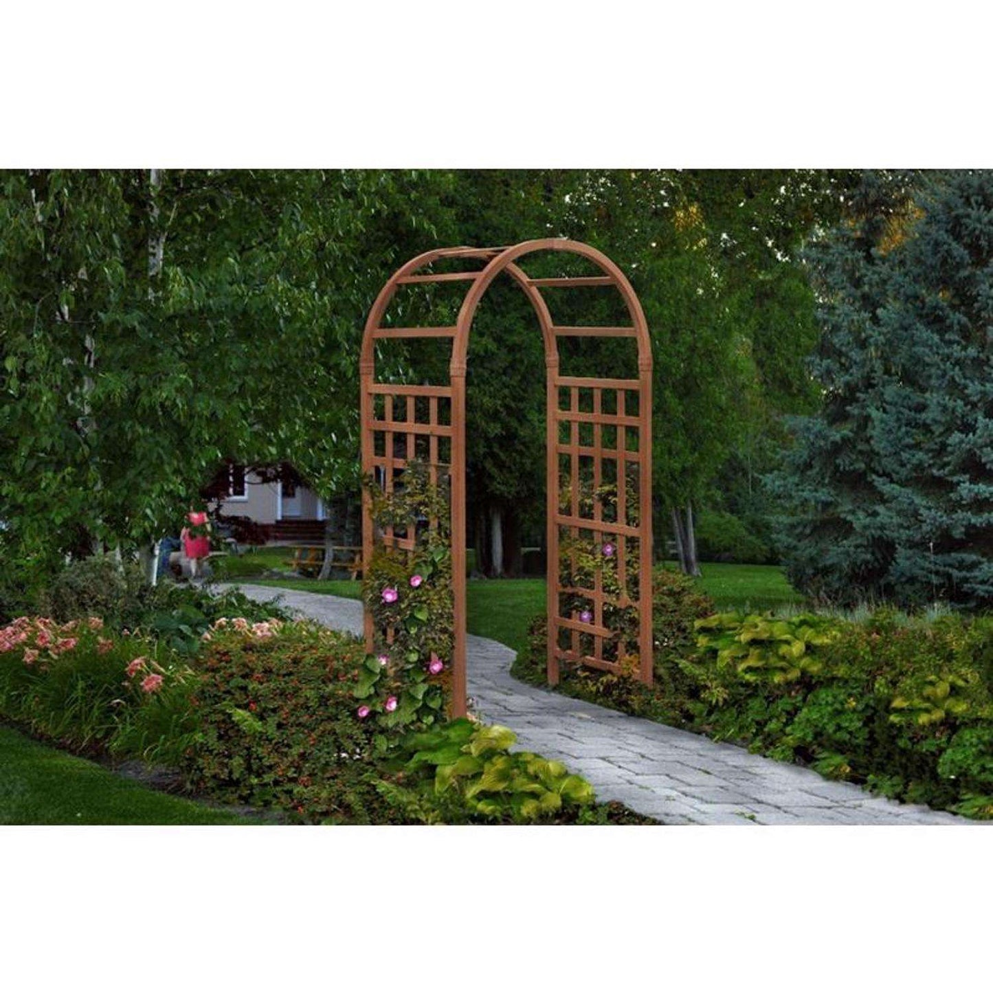  Vita Sierra 81 In. H Brown Vinyl Garden Arbor