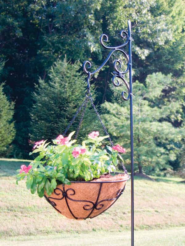  Panacea Black Steel 72 In. H Fleur-de-Lys Plant Hanger 1 Pk