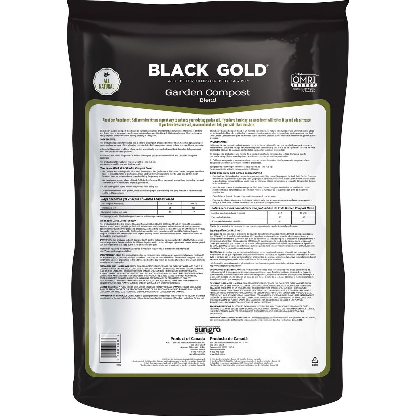  Black Gold Organic Blend Garden Compost 1 Cu Ft