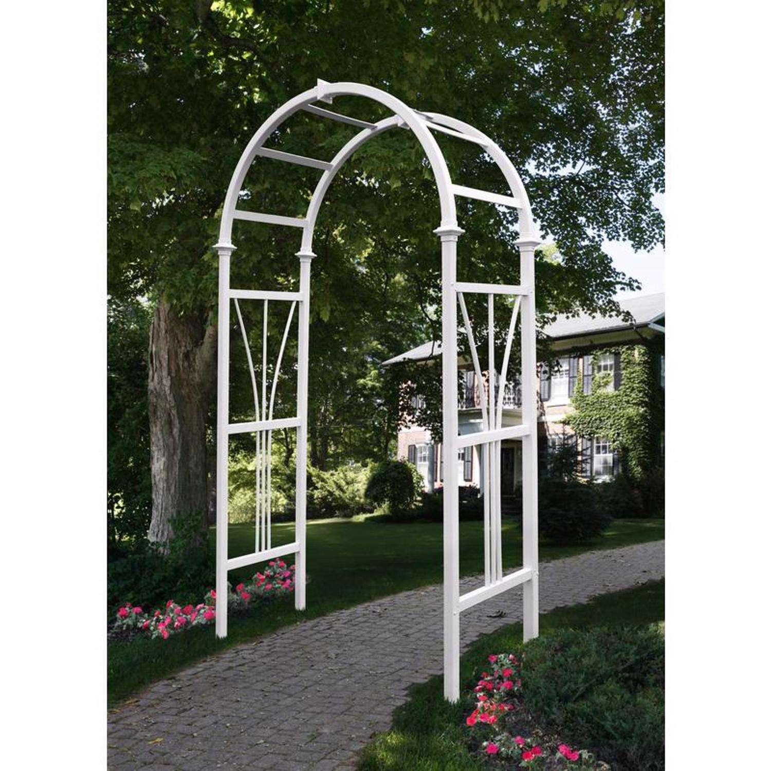  Vita Dublin 82 In. H White Vinyl Garden Arbor