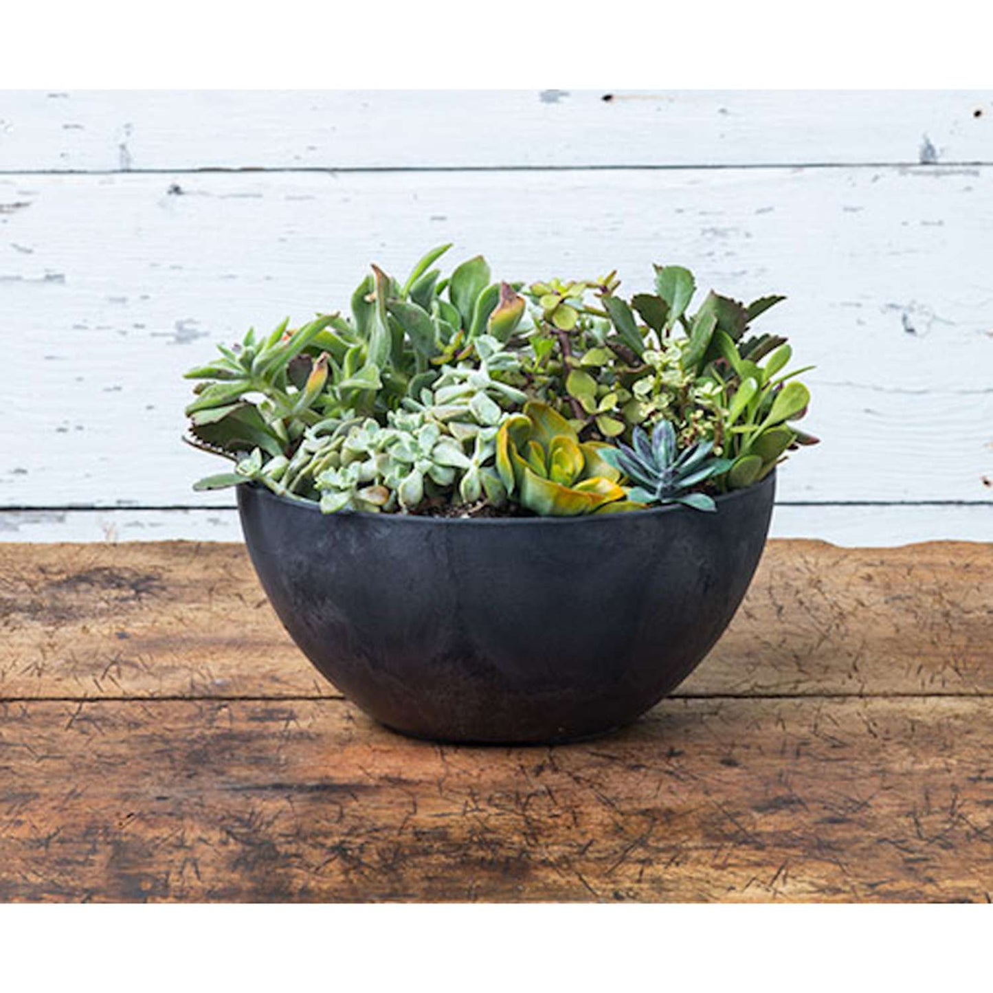  Novelty Artstone 5.9 In. H X 12.2 In. W X 12.2 In. D X 12.2 In. D Resin Napa Bowl Planter Black