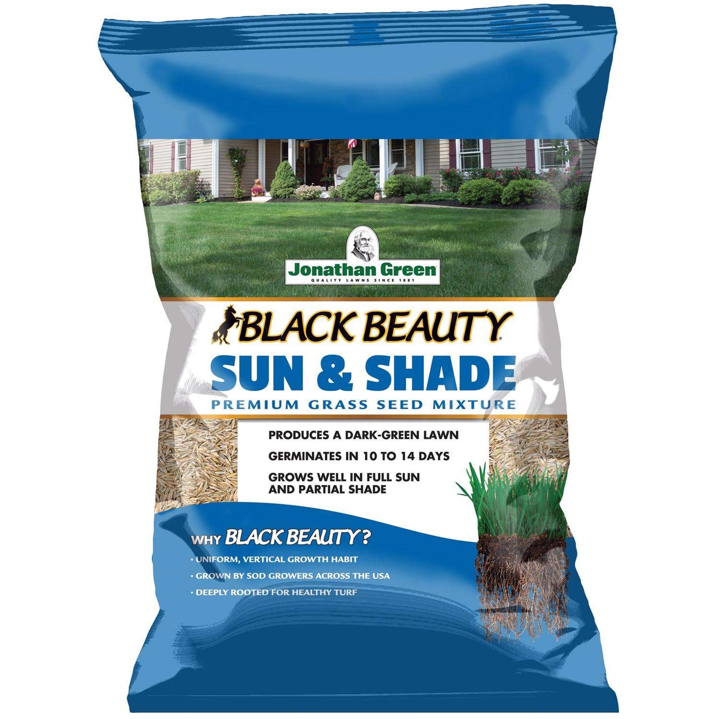  Jonathan Green Black Beauty Sun And Shade Mixed Partial Shade/Sun Grass Seed 25 Lb