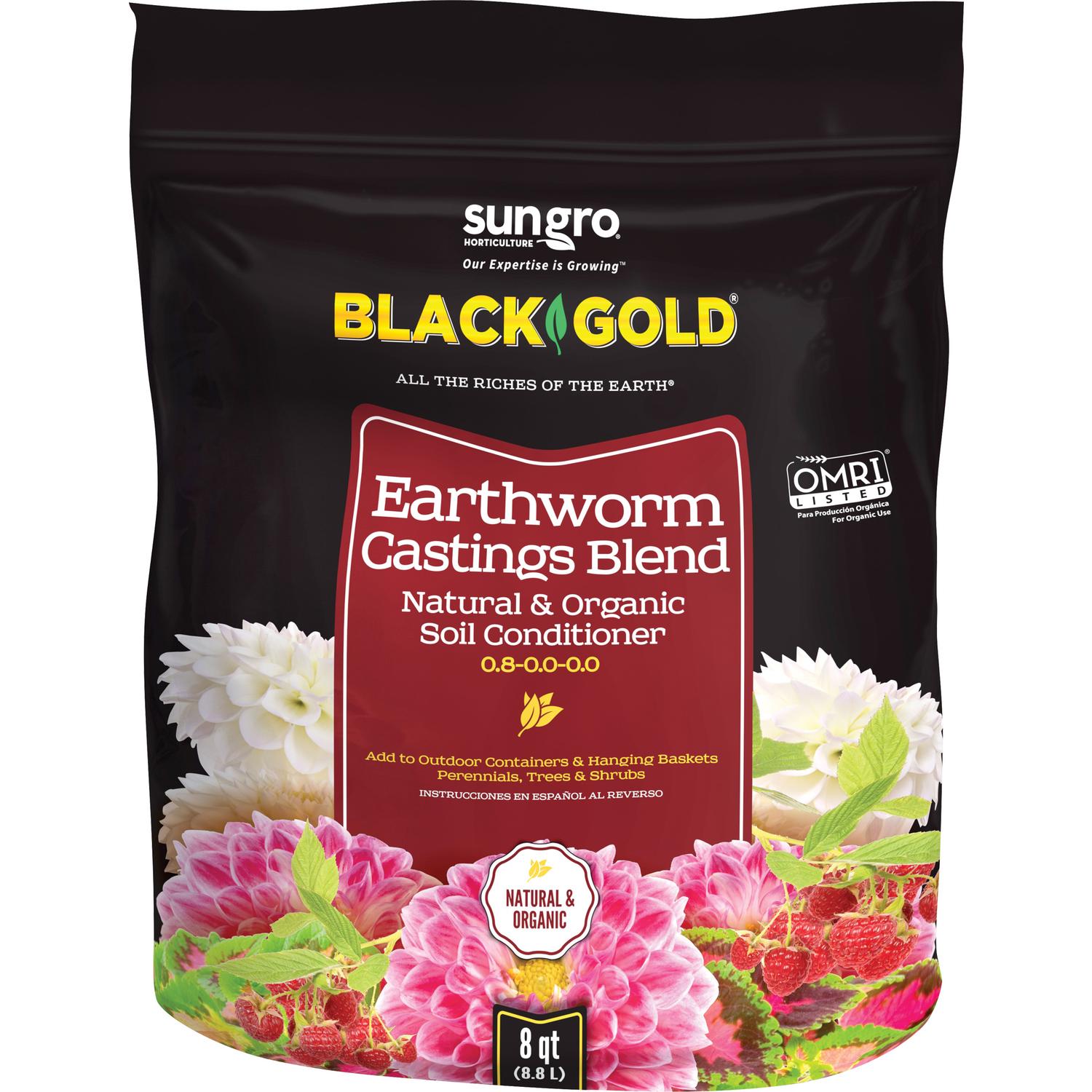  Black Gold Organic Earthworm Castings 8 Qt