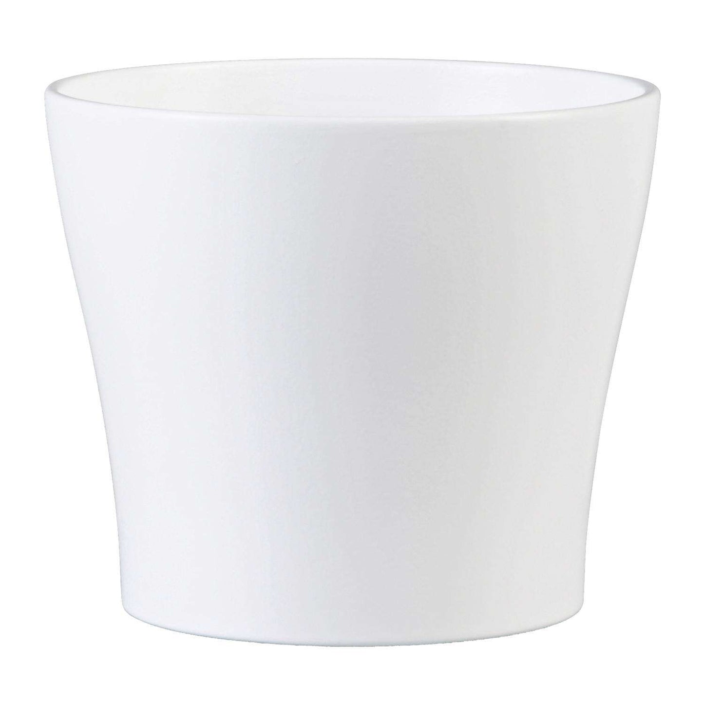  Scheurich Mirror Silver 6 In. D Ceramic Flower Pot White