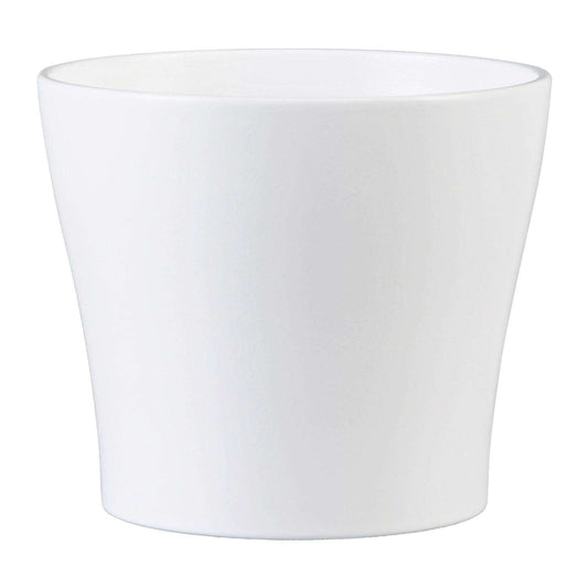  Scheurich Mirror Silver 6 In. D Ceramic Flower Pot White