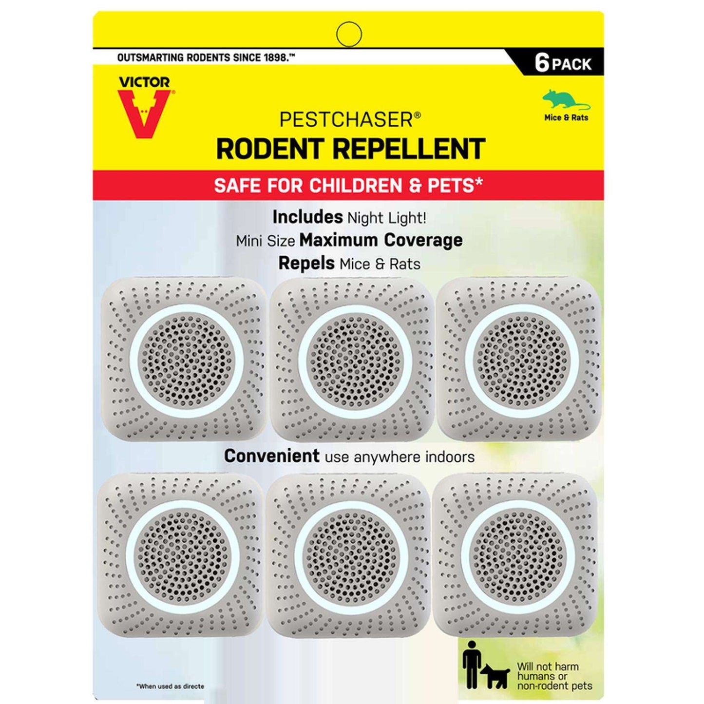  Victor PestChaser Plug-In Electronic Pest Repeller For Rodents 6 Pk