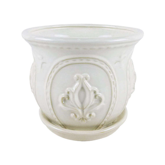  Trendspot Classical Ornate 5.1 In. H X 6 In. W X 6 In. D X 6 In. D Ceramic Planter White