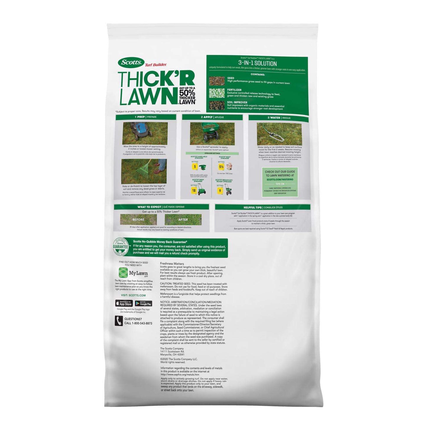  Scotts Turf Builder ThickR Lawn All-Purpose Lawn Fertilizer For Sun/Shade Mix 4000 Sq Ft