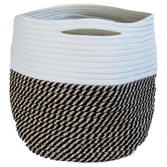  Bloem 12 In. D Fabric BloemBagz Planter Bag Black/White