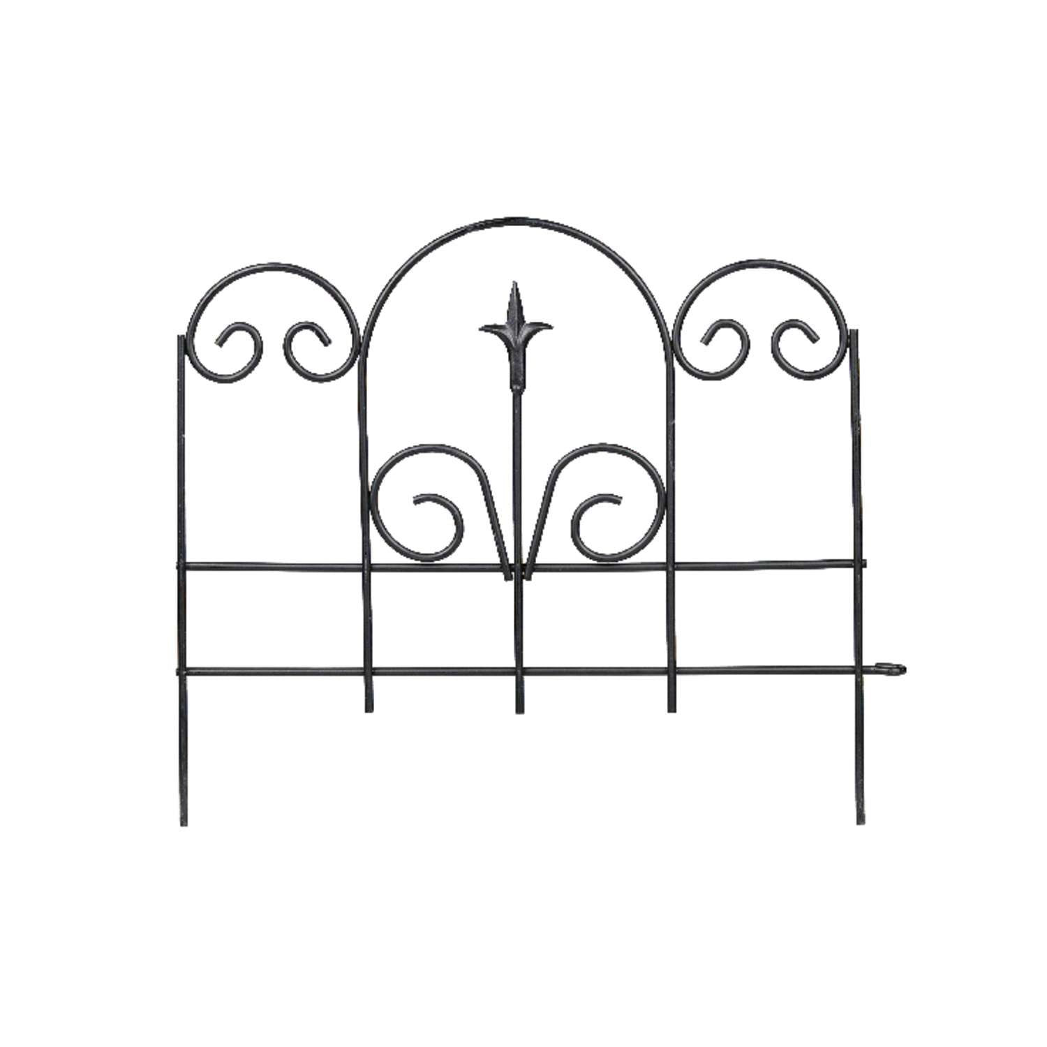  Panacea 16 In. L X 18 In. H Steel Black Garden Fence