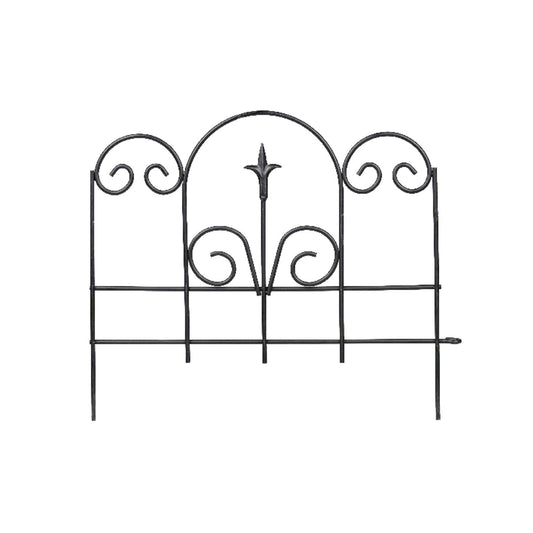  Panacea 16 In. L X 18 In. H Steel Black Garden Fence