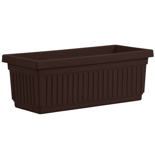  HC Companies Venetian 6.38 In. H X 24 In. W Plastic Fluted Flower Box Chocolate