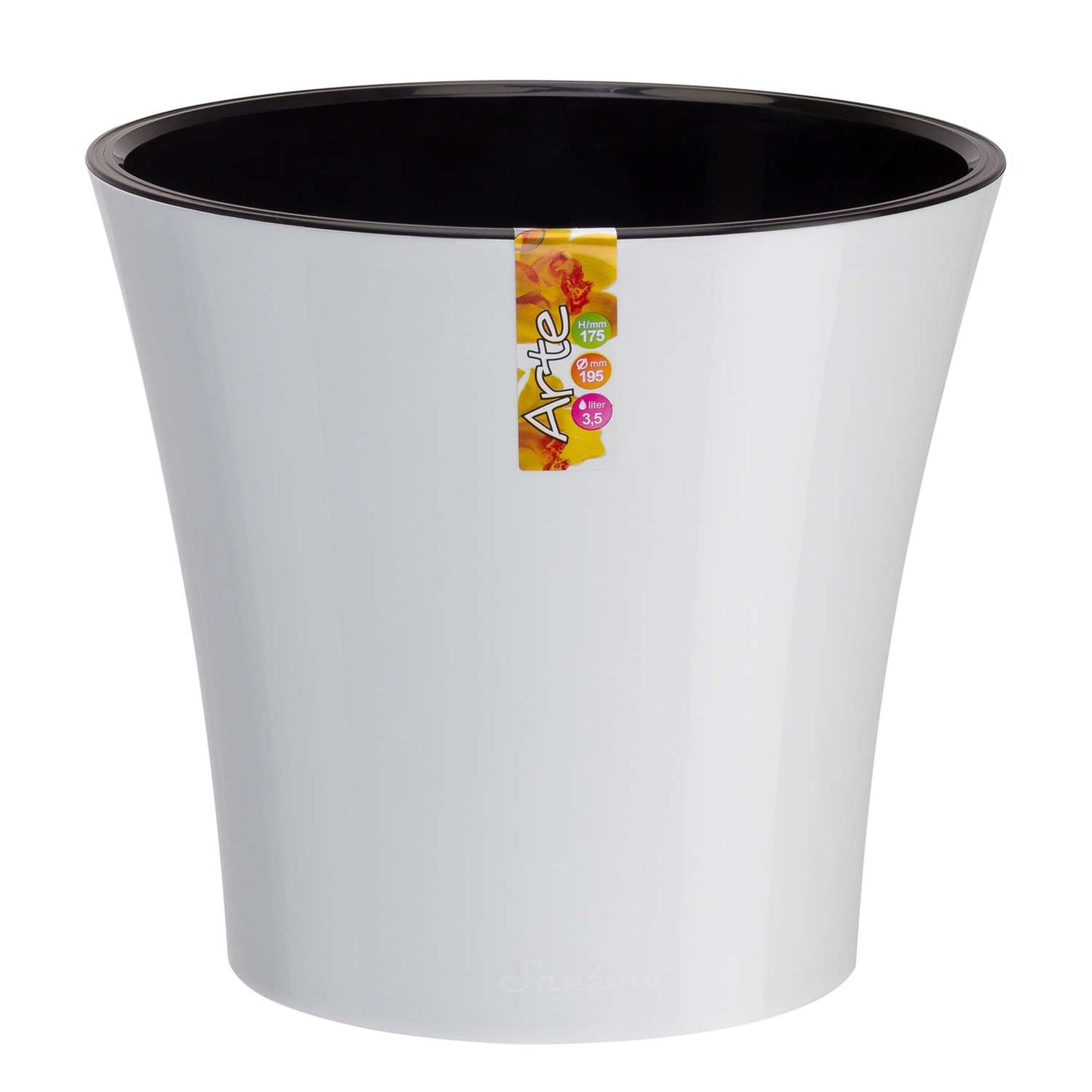  Santino Arte 9 In. D Plastic Planter White