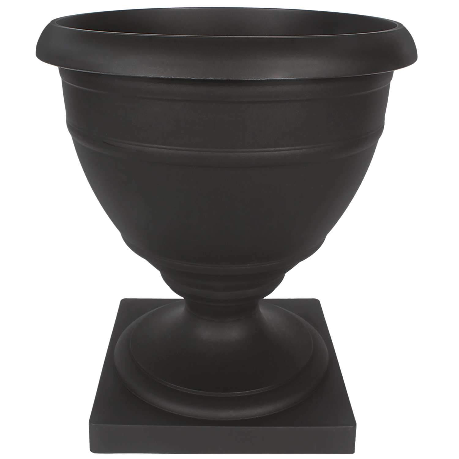  HC Companies 18 In. H X 16 In. D Plastic Olympia Urn Planter Black
