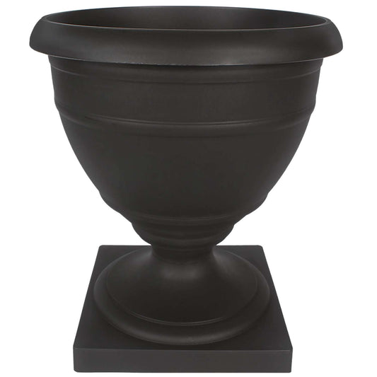  HC Companies 18 In. H X 16 In. D Plastic Olympia Urn Planter Black
