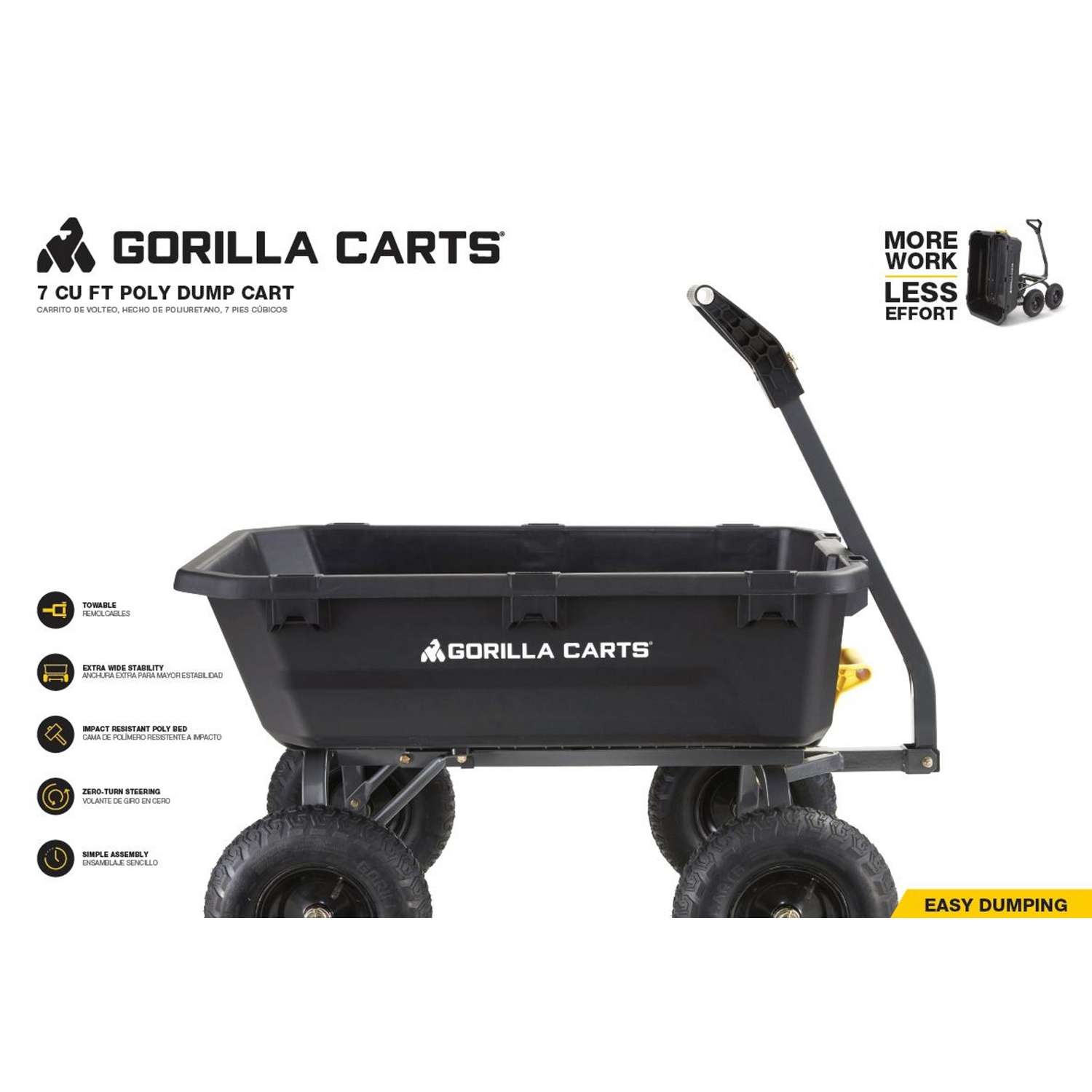  Gorilla Carts Poly Dump Cart 1200 Lb. Cap.