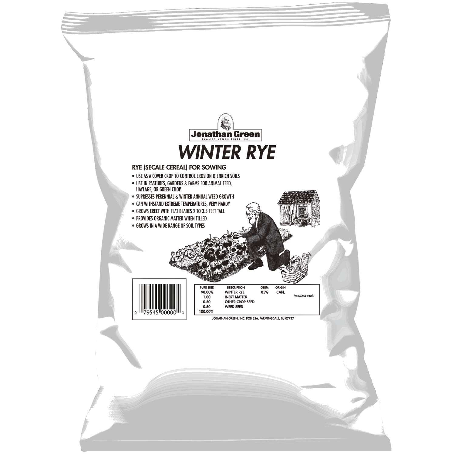  Jonathan Green Winter Rye Annual Ryegrass Full Sun Grass Seed 56 Lb