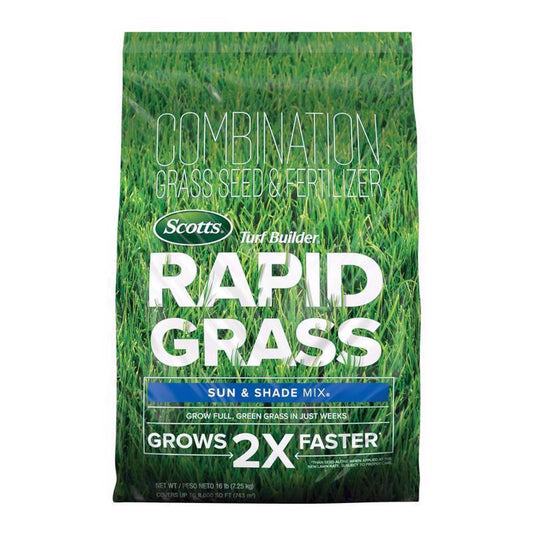  Scotts Turf Builder Rapid Grass Mixed Sun Or Shade Grass Seed And Fertilizer 16 Lb