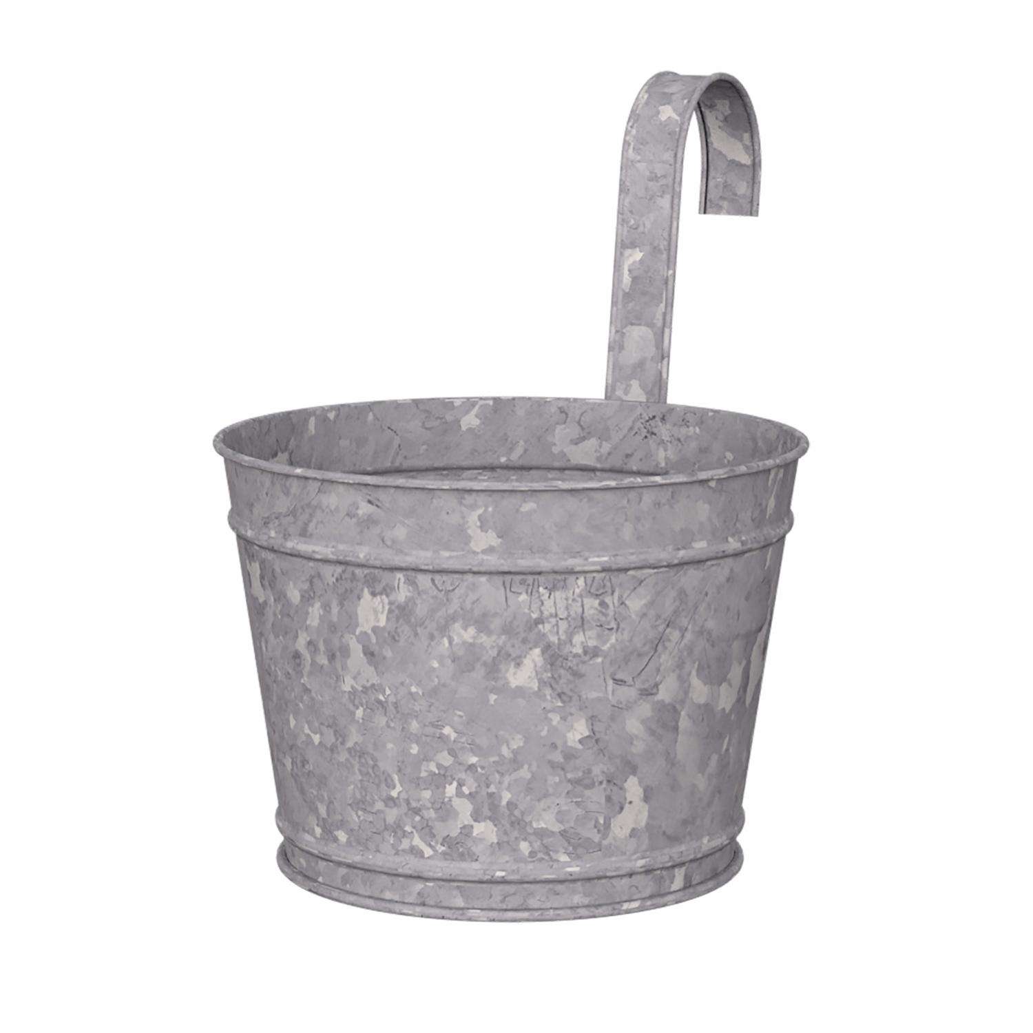  Panacea 6 In. H X 8 In. D Steel Over The Rail Planter Galvanized