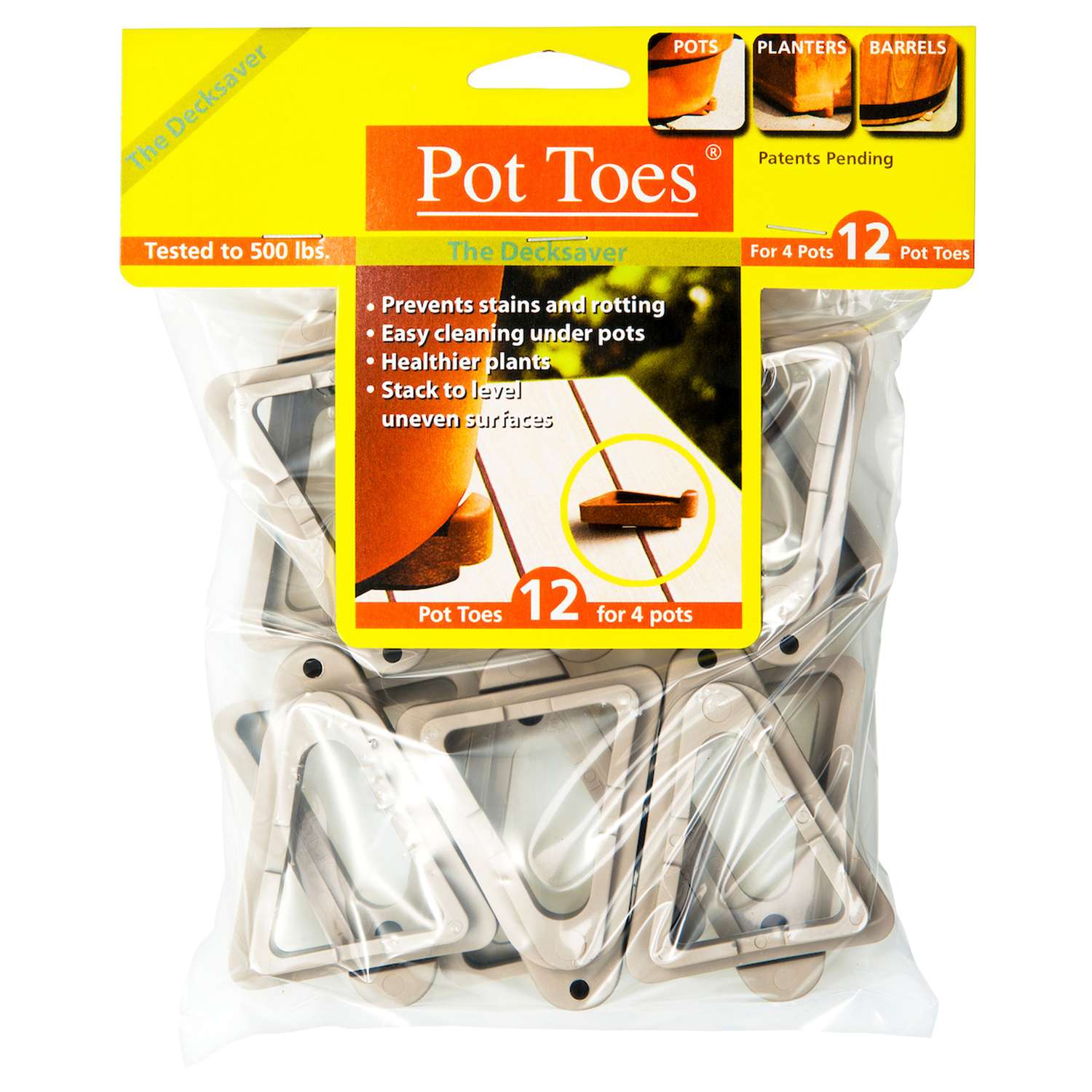  Down Under 0.5 In. H Gray Plastic Pot Toes 2.5 In. W X 3 In.D