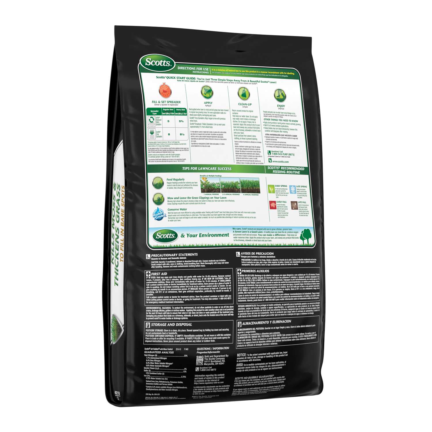  Scotts Turf Builder Moss And Fungus Control Lawn Fertilizer For All Grasses 10000 Sq Ft