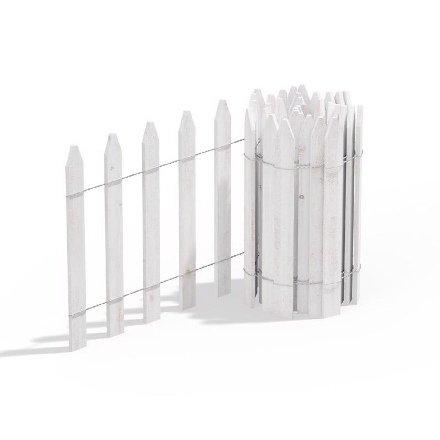  Greenes 144 In. L X 16 In. H Wood White Garden Fence