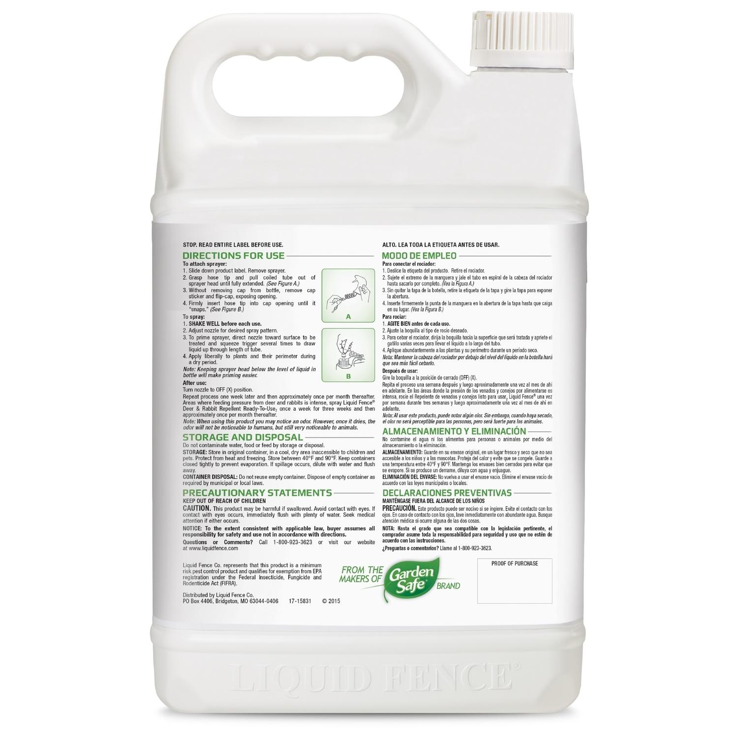  Liquid Fence Animal Repellent Liquid For Deer 128 Oz