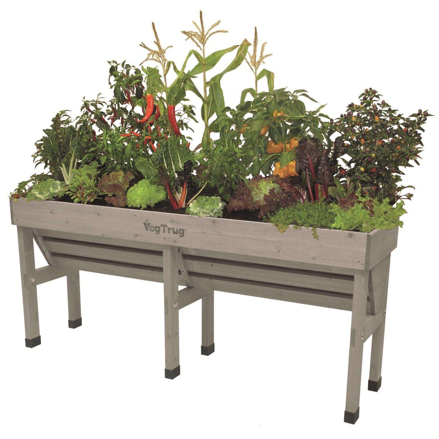  VegTrug 32 In. H X 18 In. W X 72 In. D Wood Wall Hugger Planter Gray