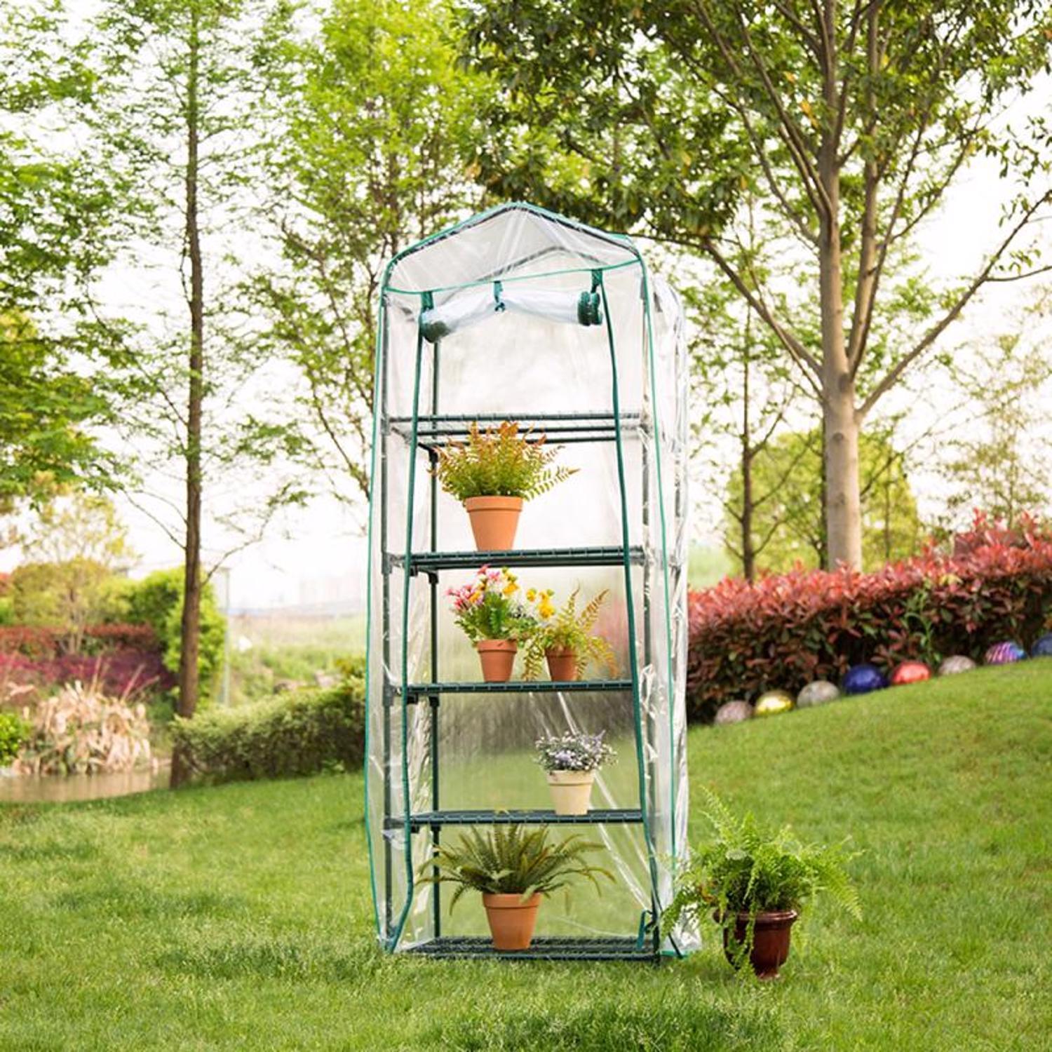  Glitzhome Clear 19.25 In. W X 27.25 In. D X 74.75 In. H Pop-Up Greenhouse