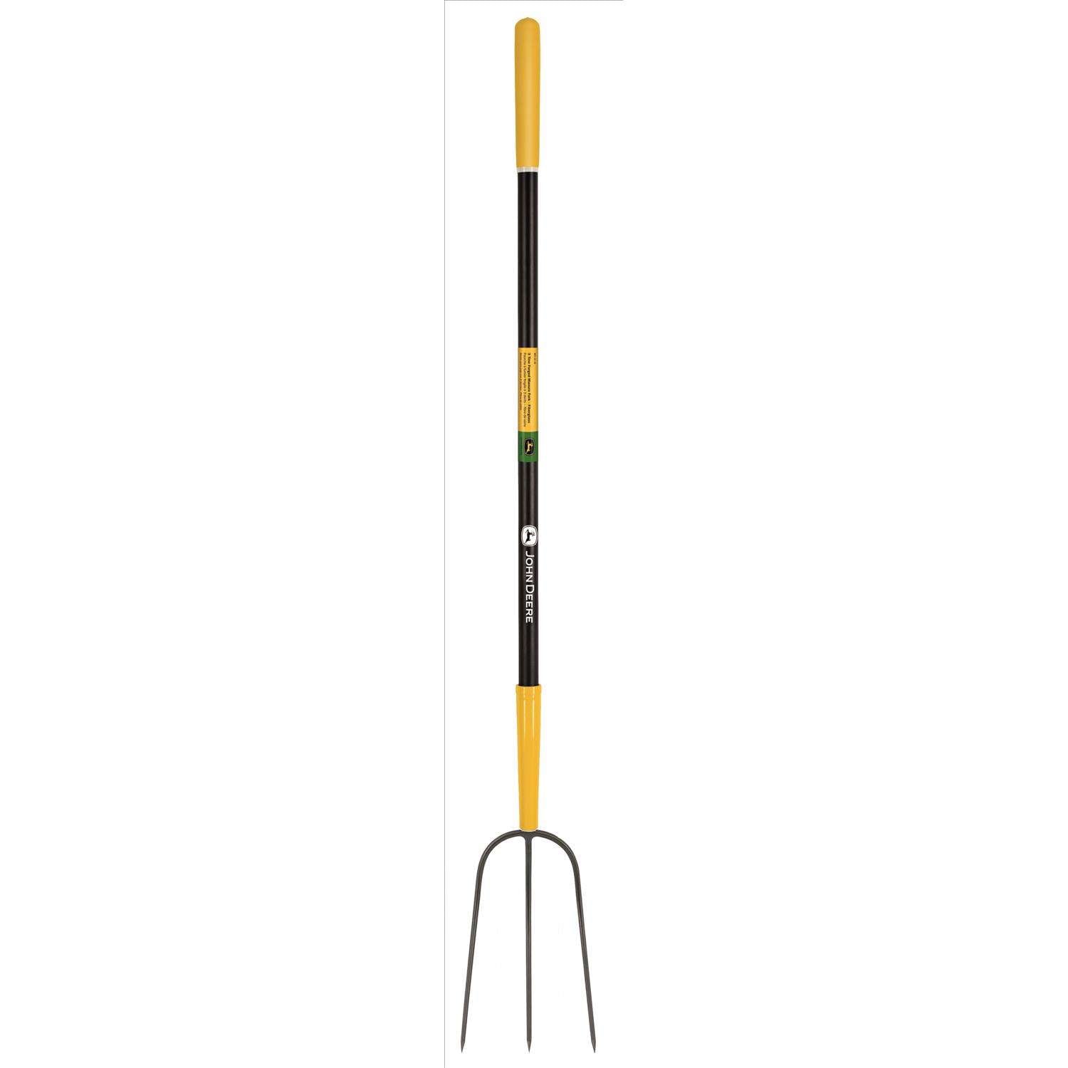  John Deere 3 Tine Steel Manure Fork 48 In. Fiberglass Handle