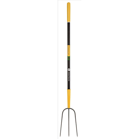  John Deere 3 Tine Steel Manure Fork 48 In. Fiberglass Handle
