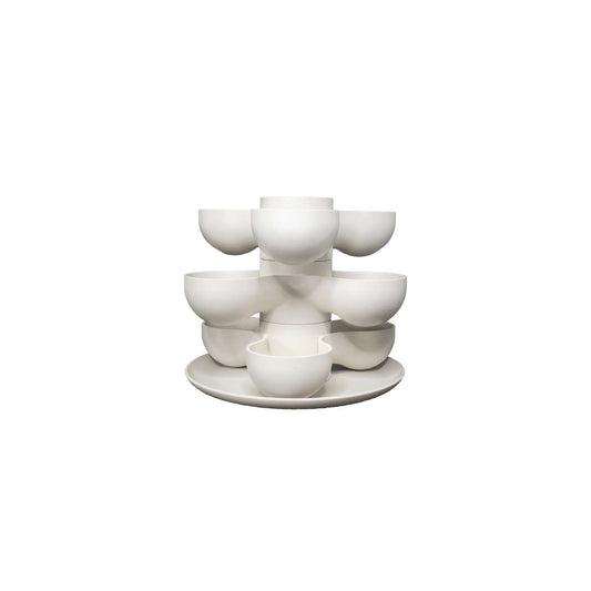  HC Companies 8 In. H X 8 In. D Plastic Pixie Stack Planter Artisan Taupe