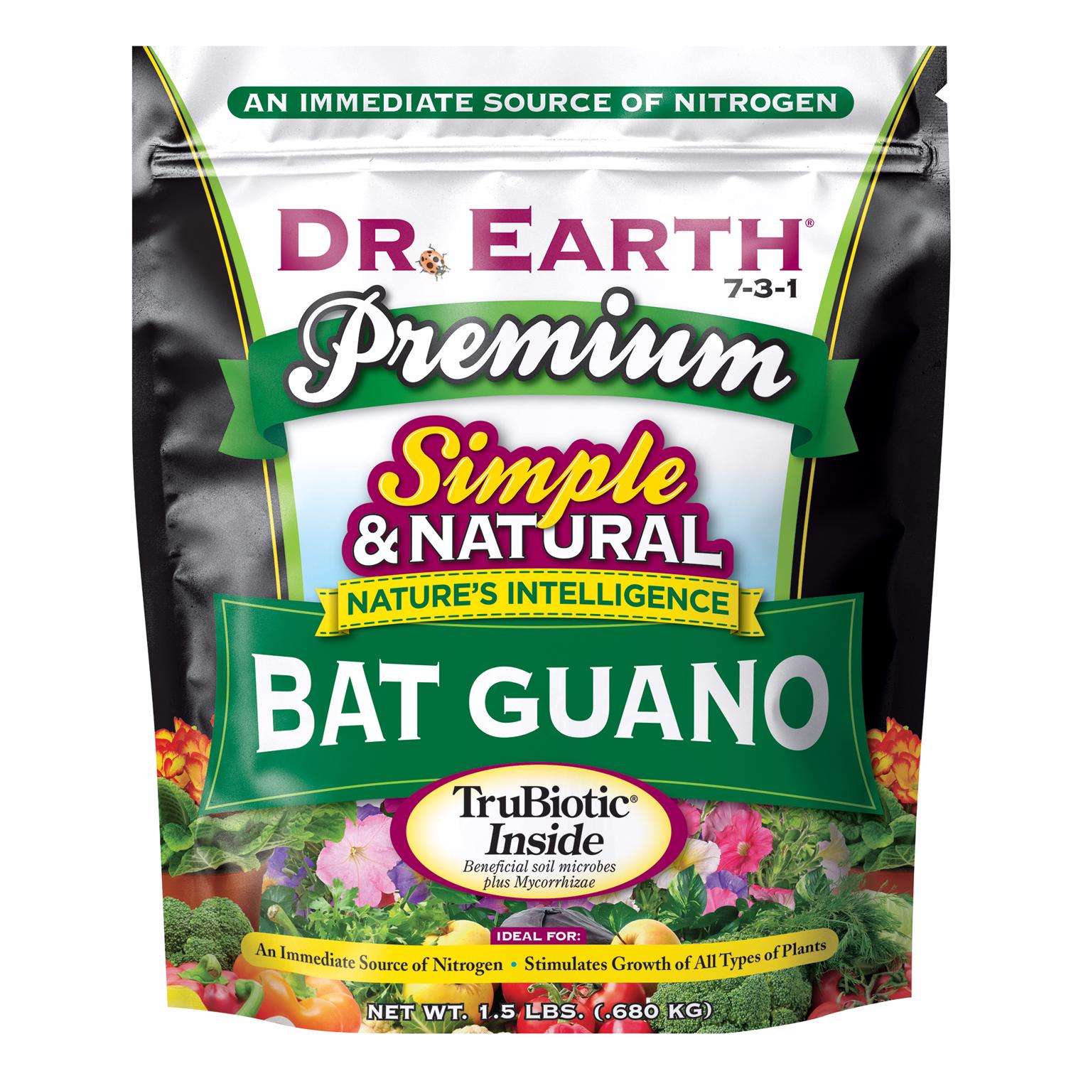  Dr. Earth Pure & Natural Organic Granules Bat Guano 1.5 Lb