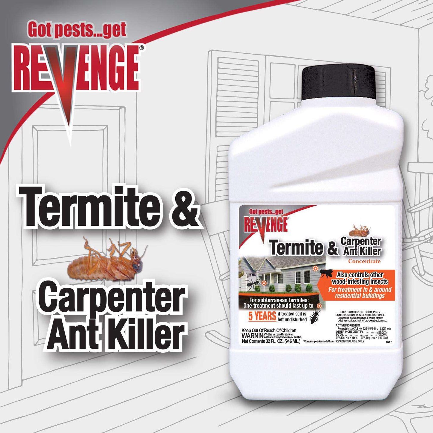  Bonide Termite & Carpenter Ant Insect Killer Liquid Concentrate 32 Oz