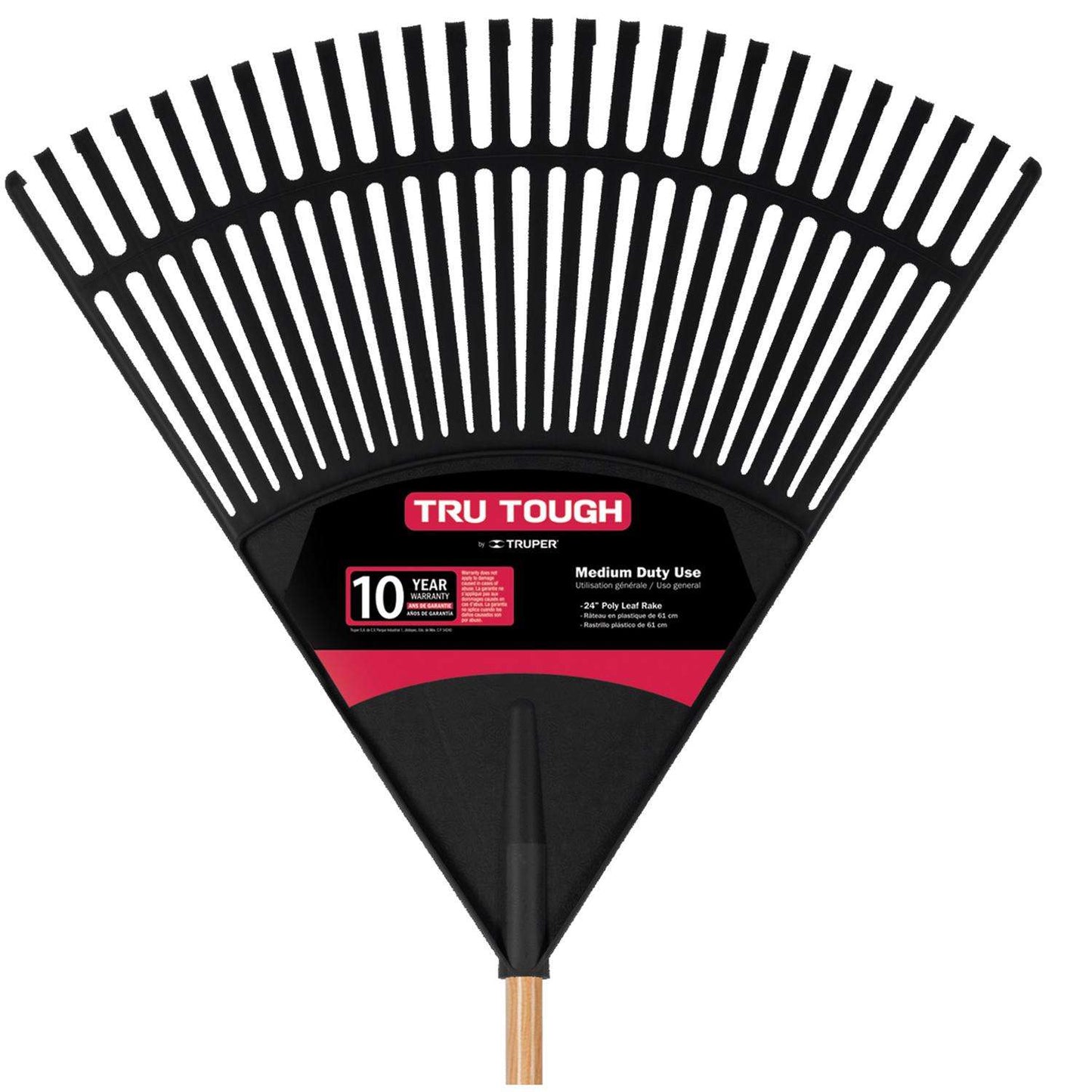  Truper Tru-Tough 66.5 In. 26 Tine Poly Leaf Rake Wood Handle