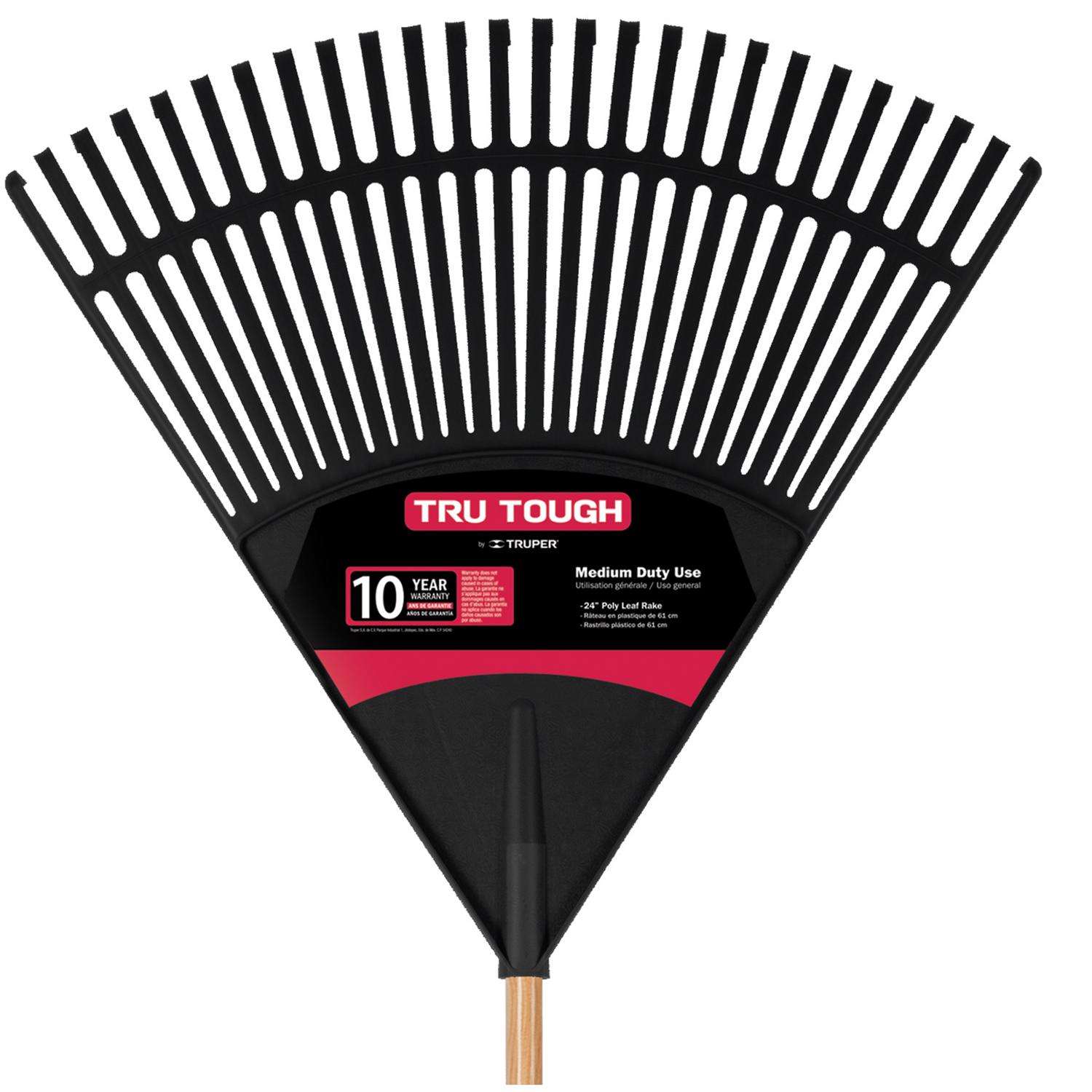  Truper Tru-Tough 66.5 In. 26 Tine Poly Leaf Rake Wood Handle