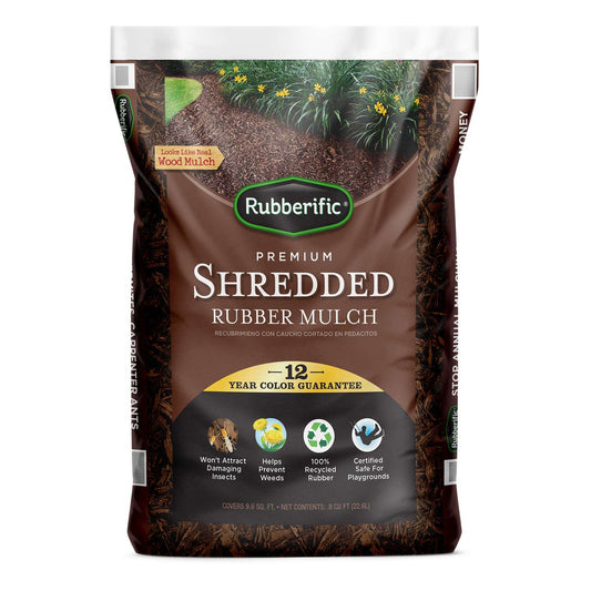  Rubberific Brown Shredded Rubber Mulch 0.8 Cu Ft