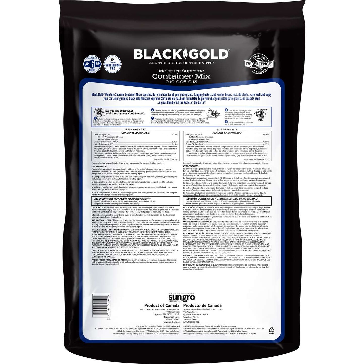  Black Gold Flower And Plant Potting Mix 2 Cu Ft