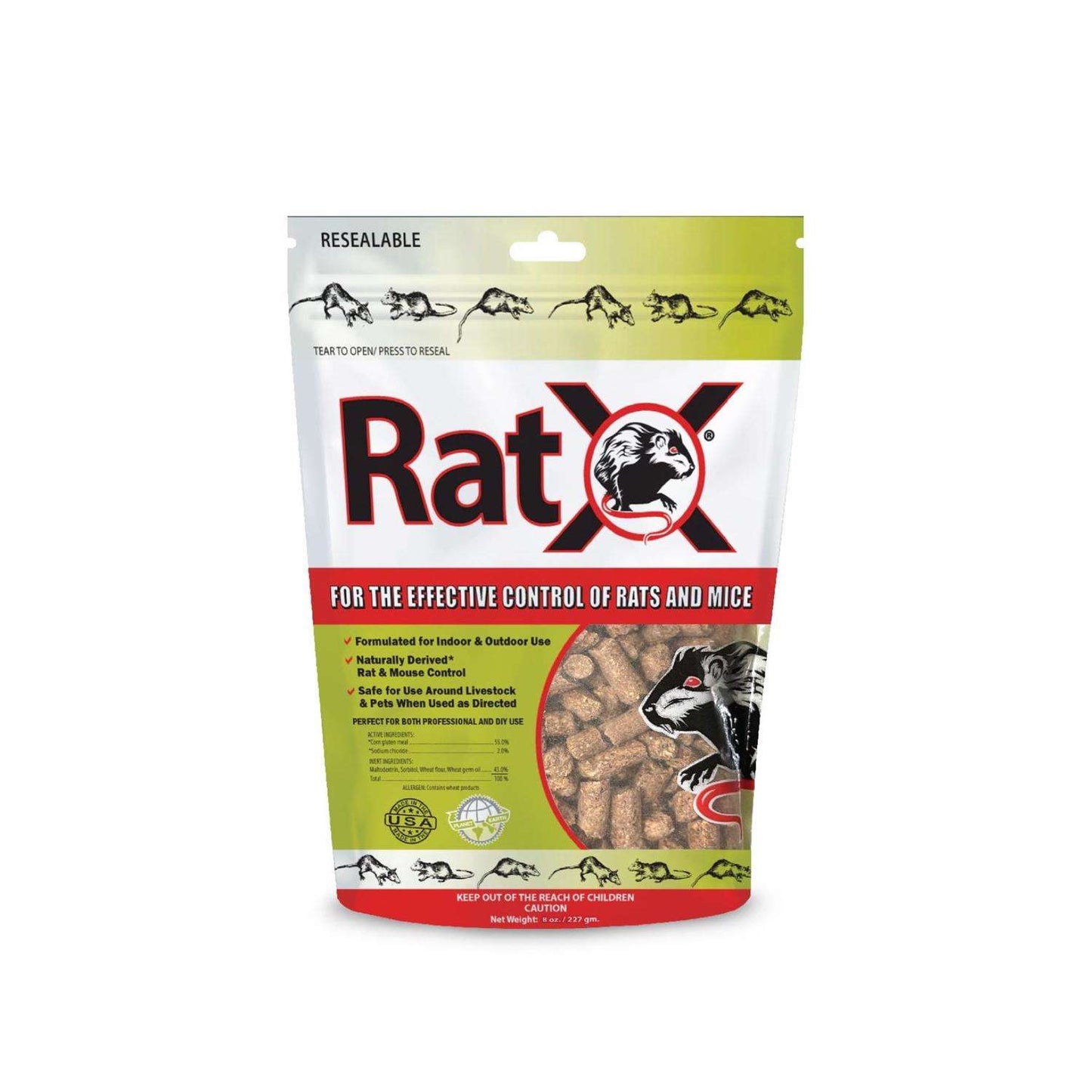  RatX Non-Toxic Bait Pellets For Mice And Rats 8 Oz 1 Pk