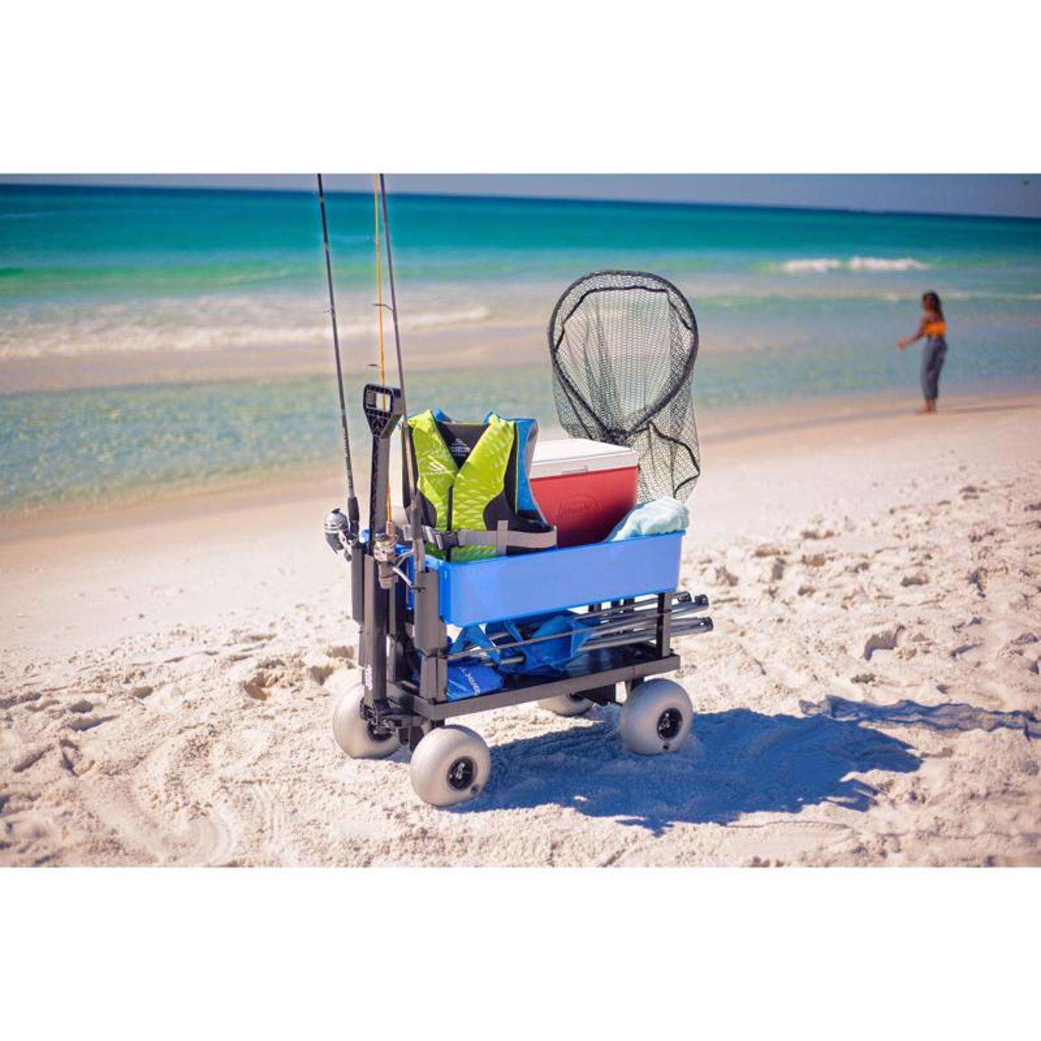  Mighty Max Cart Beach Cart Plastic Folding Utility Wagon