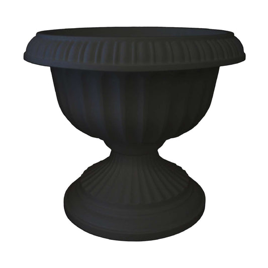  Bloem 14.8 In. H X 17.8 In. D Plastic Grecian Urn Flower Pot Black