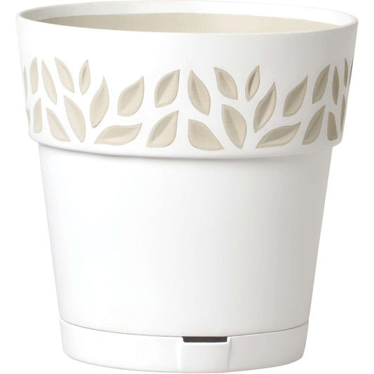 Deroma 9.9 In. D Resin Leaf Planter White